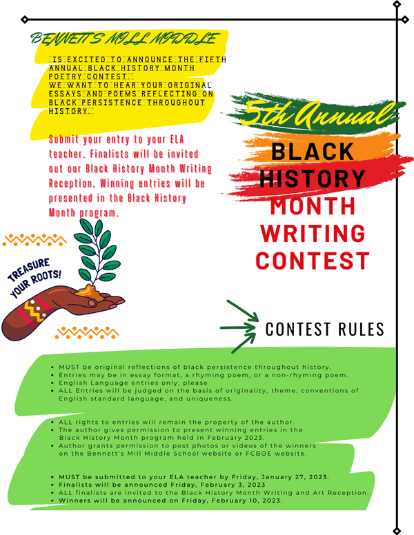  Black History Writing Contest Details